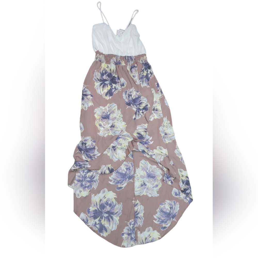 New Made Brand High Low Empire Waist Floral Strap Dress Size Large